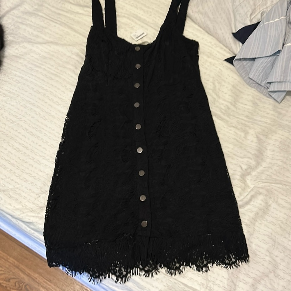 NWT free people, black bodycon lace dress